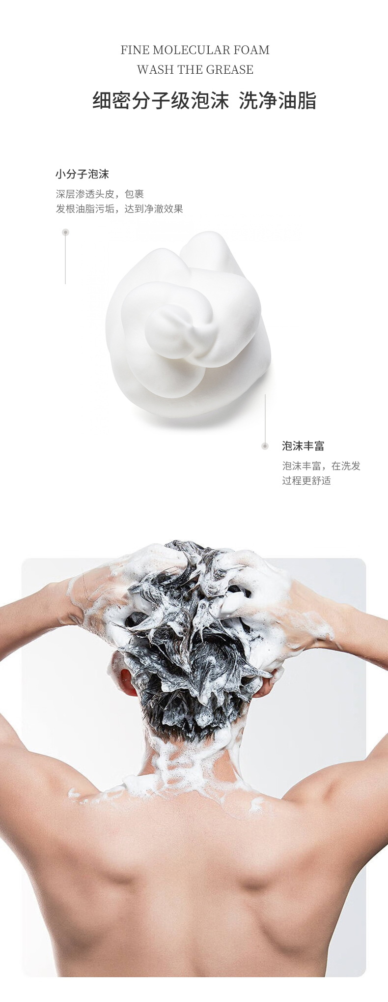 細(xì)密分子級(jí)泡沫，洗凈油脂